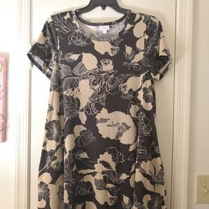 L LuLaRoe Jessie Swing Dress Floral Print Unicorn